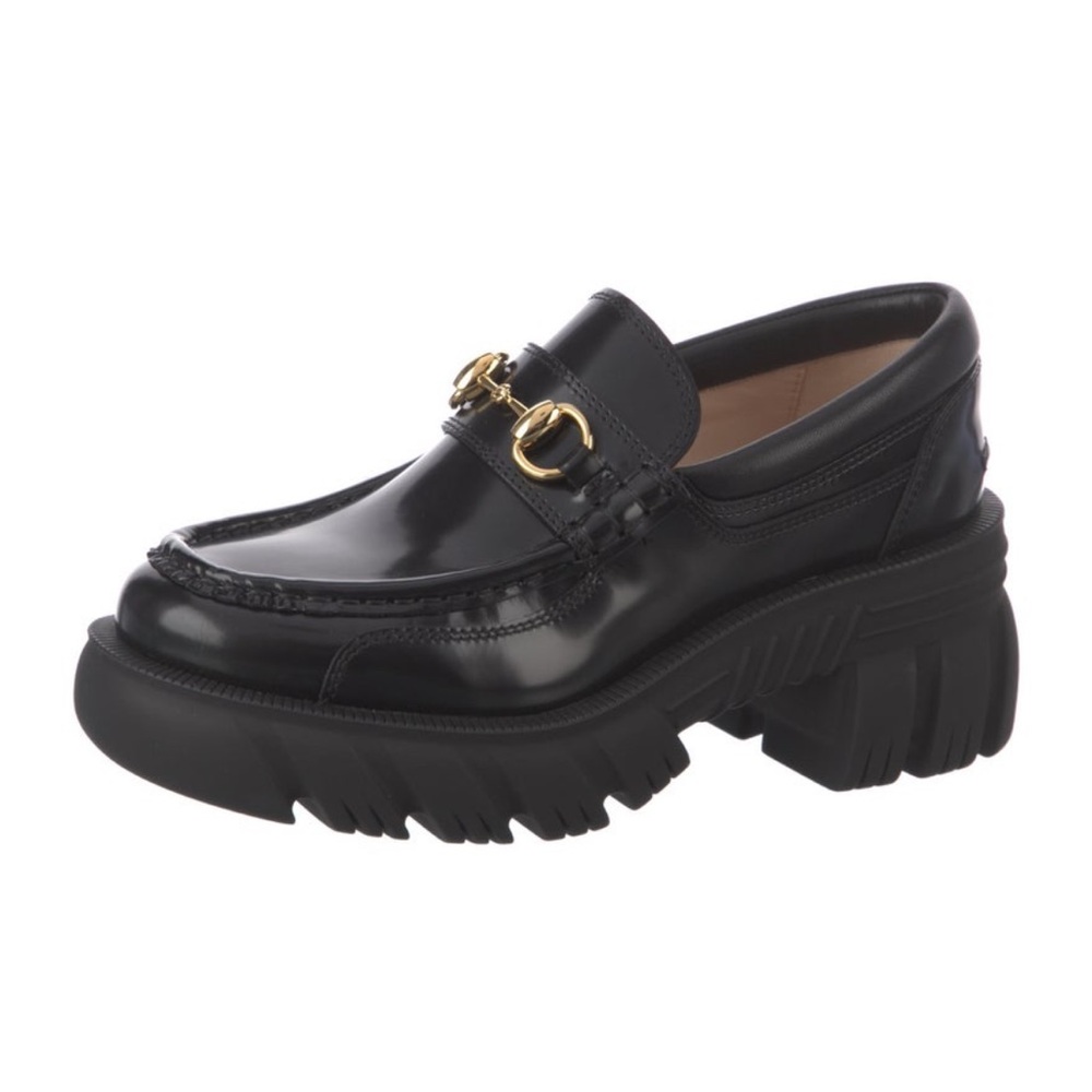 Gucci Leather Lug Sole Loafers